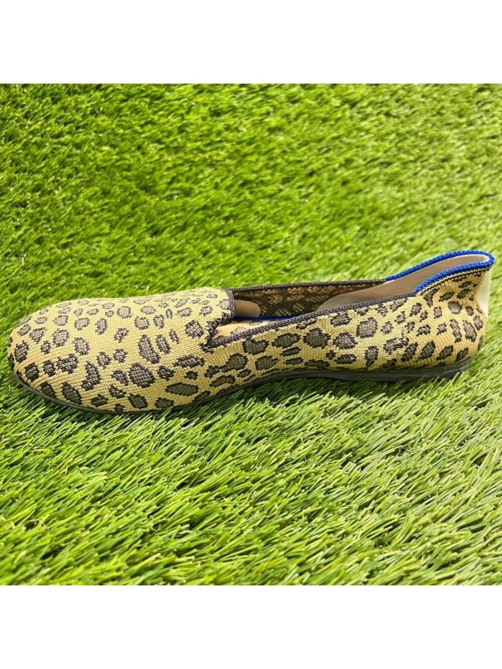 Rothy's The Loafer Leopard Girls Size 4Y Beige Black Casual Slip On Flats Shoes
